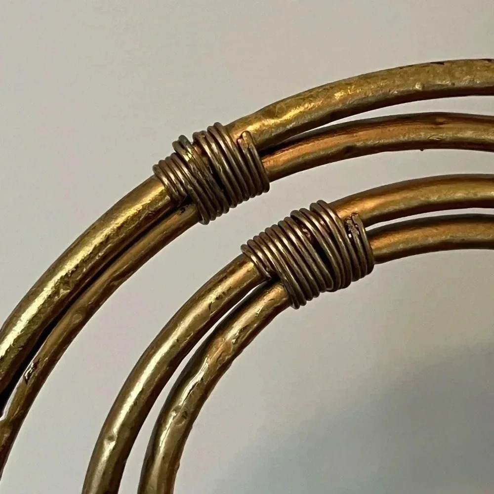 DECORATIVE ABSTRACT METAL ROSE GOLD SPEAR SCULPTURE - Picture 3 of 10